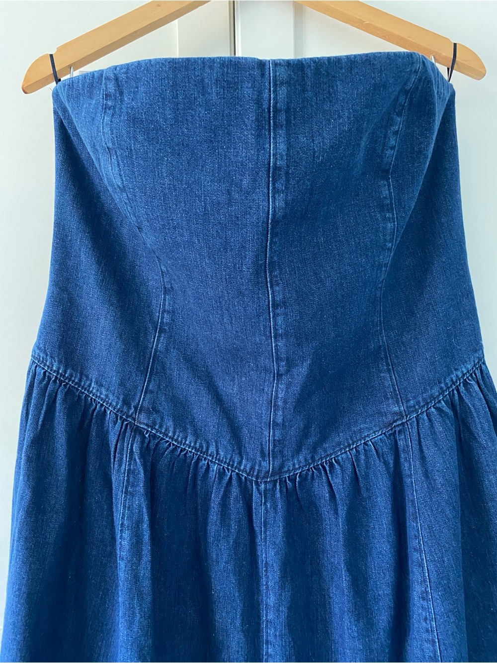 NWT Zara Strapless Dark Wash Denim MIDI Dress | Quiet Luxury Modern Chic  XXL - Picture 7 of 15